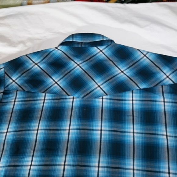Ely Cattleman Turquoise Plaid Short Sleeve Shirt L‎ - Picture 6 of 7